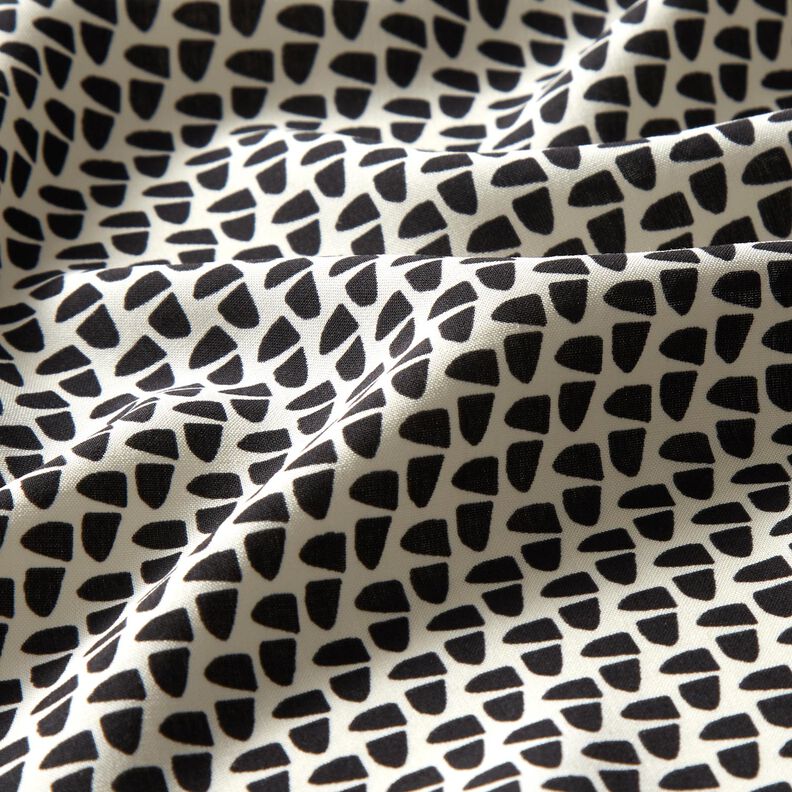 Tela para blusas Gráfica abstracto – crema/negro,  image number 2