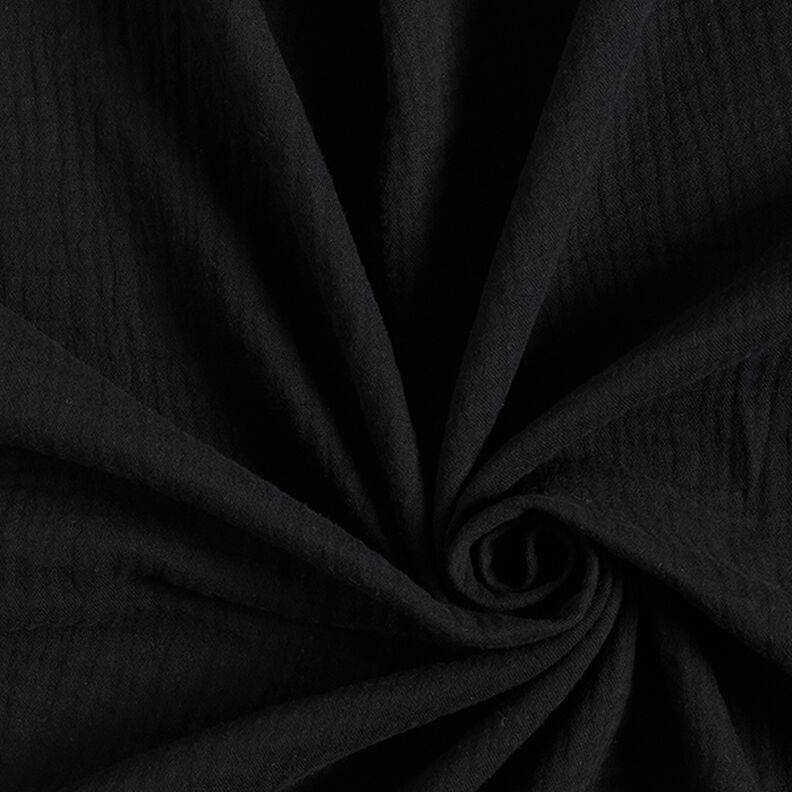 Muselina/doble arruga – negro,  image number 1