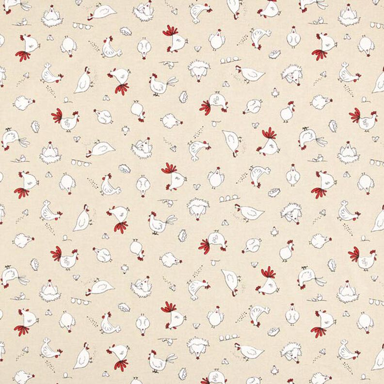 Tela decorativa Panama media pollos – naturaleza,  image number 1