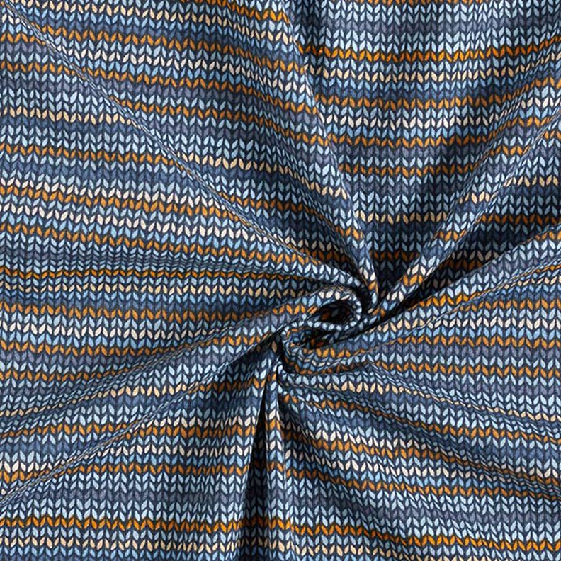Tela de jersey de algodón Patrón de tejido – azul marino,  image number 3