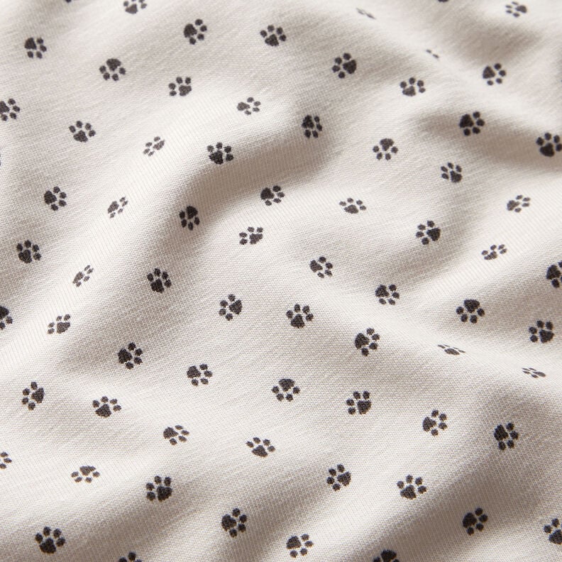 Tela de jersey de algodón Huellas de patas – gris brumoso,  image number 2