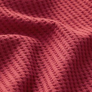 Jersey de algodón con relieves Uni – rojo cereza, 