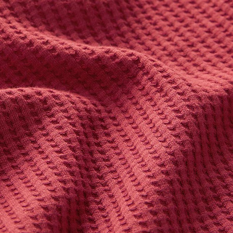 Jersey de algodón con relieves Uni – carmín,  image number 2
