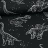 Tela de jersey de algodón Contornos de dinosaurios | Glitzerpüppi – negro/blanco,  thumbnail number 2