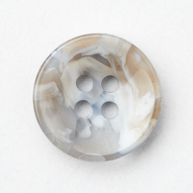 Botón de 4 agujeros jaspeado [Ø 15 mm] – azul baby/beige,  image number 1