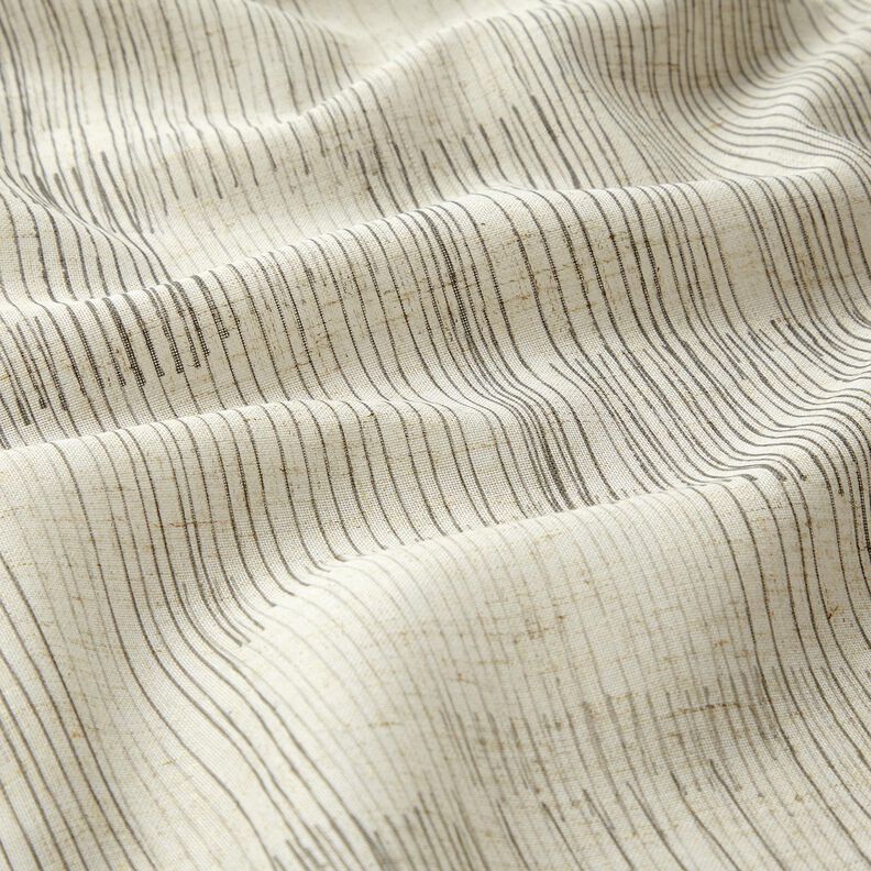 Tela para cortinas Mezcla de lino Rayas irregulares  – gris/naturaleza,  image number 2