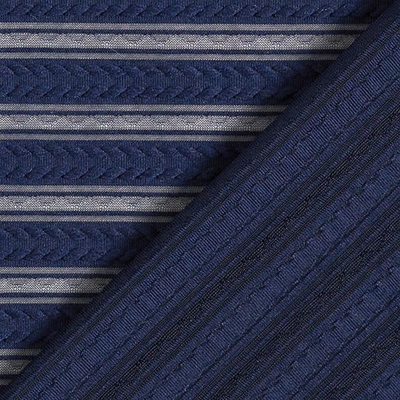 Tela jersey punto trenzado – azul marino,  image number 4