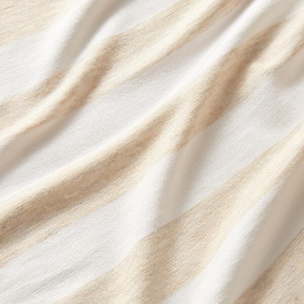 Tela de jersey de viscosa Bloques de rayas – naturaleza/blanco,  image number 2