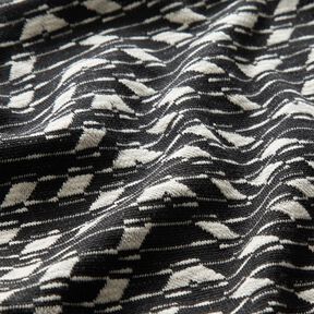 Punto jacquard con patr&oacute;n geom&eacute;trico &ndash; negro/blanco, 