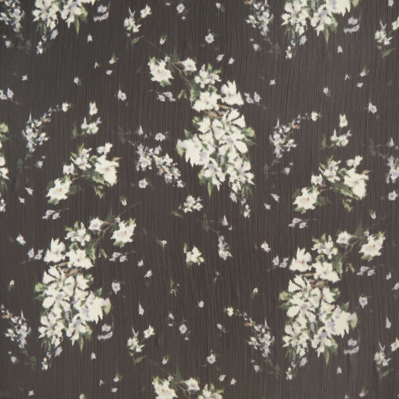 Chifón con rayas brillantes y aspecto batik – negro/blanco,  image number 1