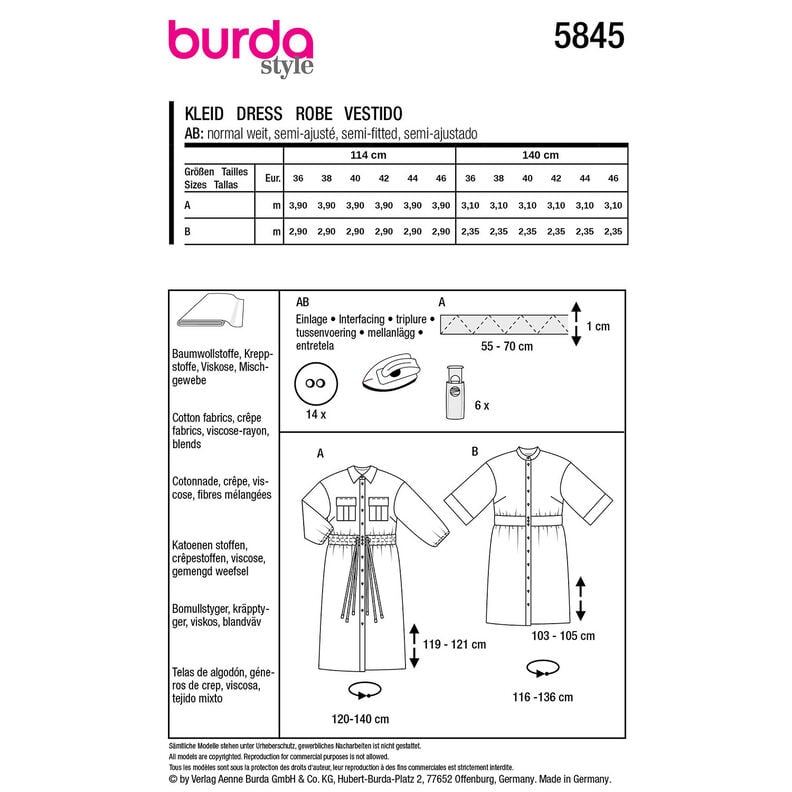 Vestido | Burda 5845 | 36-46,  image number 9