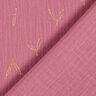 Muselina/doble arruga Estampado de lámina Hojas – frambuesa/dorado,  thumbnail number 5