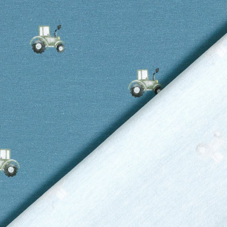 GOTS Tela de jersey de algodón Tractor Impresión digital – azul vaquero,  image number 4