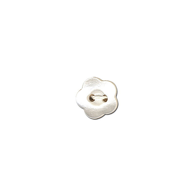 Botón de 2 agujeros Flores  – blanco lana,  image number 1