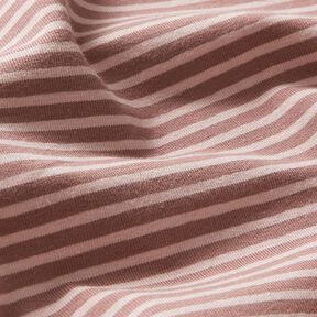 Punto de algodón con rayas estrechas – rosa viejo claro/rosa viejo oscuro | Retazo 80cm, 