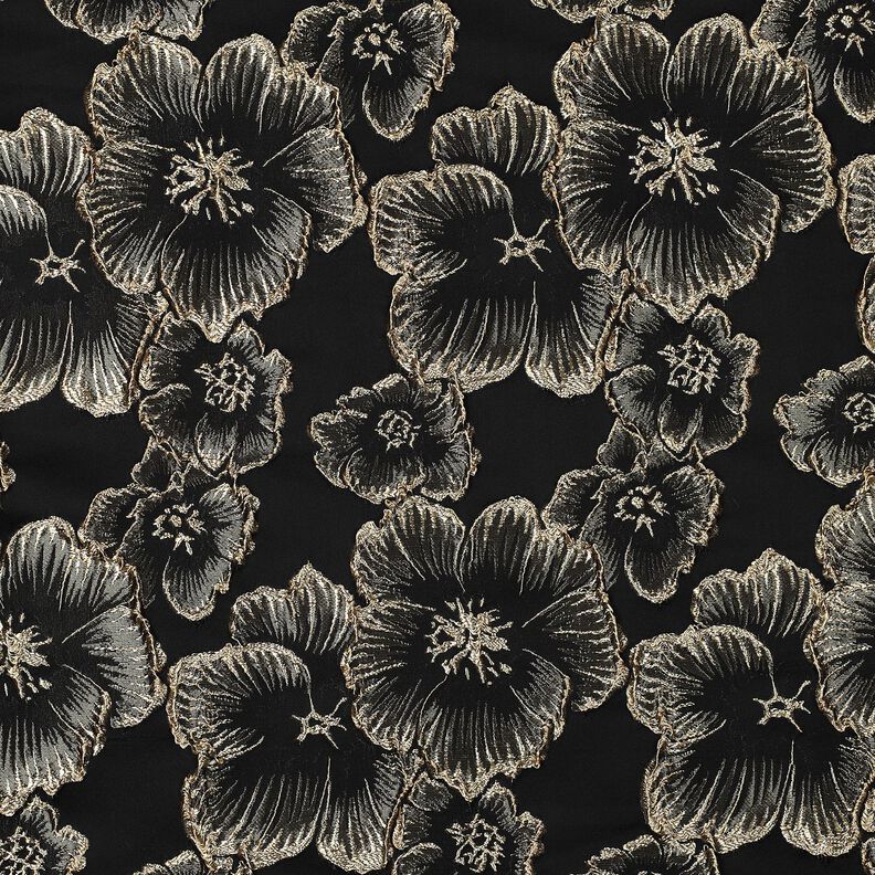 Jacquard Flores con efecto 3D – negro/almendra,  image number 1
