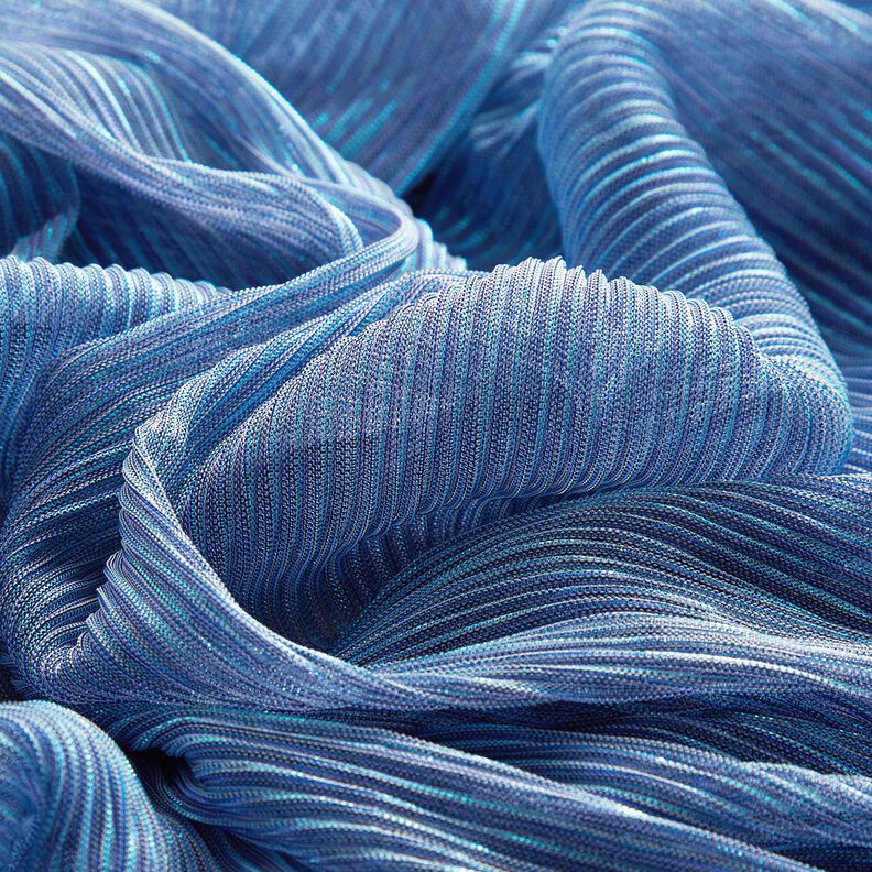 Plisado con rayas transparentes y purpurina – azul,  image number 5