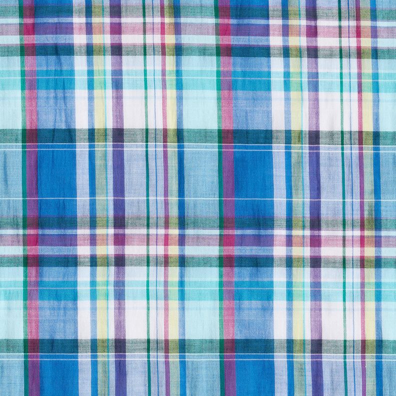 Mezcla de algodón ligero con cuadros de colores – azul,  image number 1