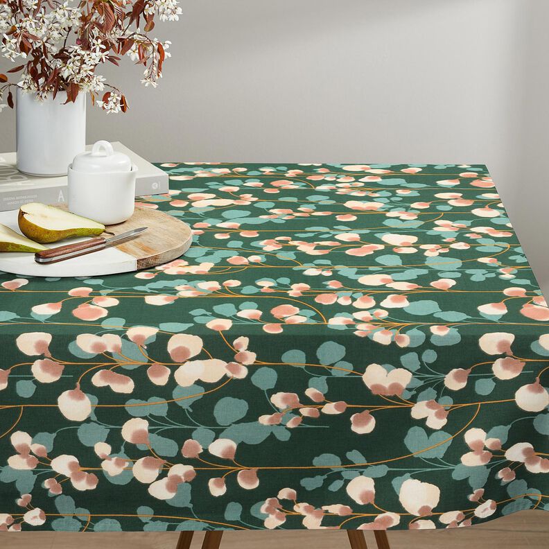 Sat&eacute;n de algod&oacute;n Plantas trepadoras &ndash; verde oscuro/arena,  image number 5