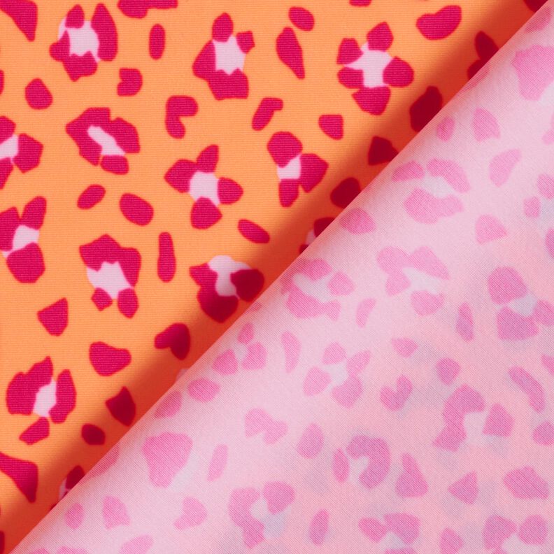 Tejido de bañador con estampado leopardo – naranja melocotón/rosa intenso,  image number 4