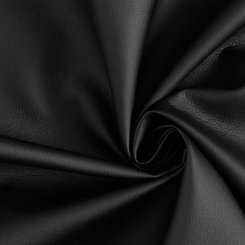 Tela de tapicería imitación de piel apariencia natural – negro – Muestra,  image number 1