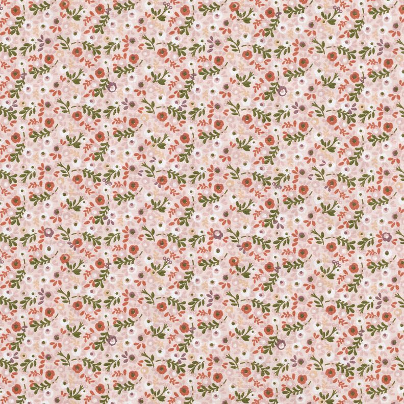 Popelina de algodón Flores pequeñas – rosado/cobre,  image number 1