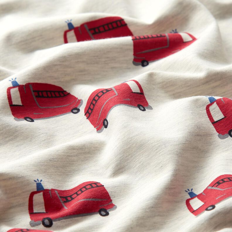 Tela de jersey de algodón Camiones de bomberos | by Poppy – naturaleza,  image number 2