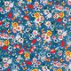 Algodón revestido Flores bonitas – azul real,  thumbnail number 1