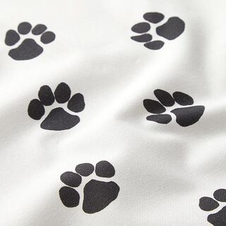 Tela decorativa Lona Patas de perro – blanco/negro, 