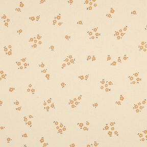 GOTS Jersey canelado Cama de flores | Poppy Fabrics &ndash; crema/marr&oacute;n avellana, 