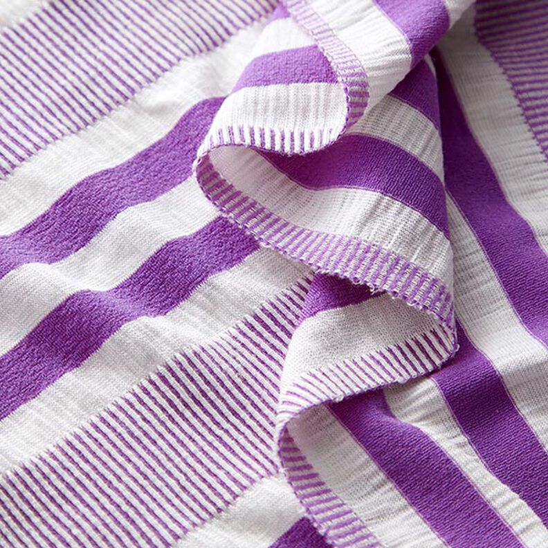 Tela de jersey de viscosa Estrellado – blanco/lila,  image number 3