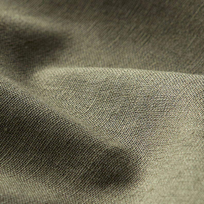 Mezcla de lino y algodón Uni – oliva oscuro,  image number 2
