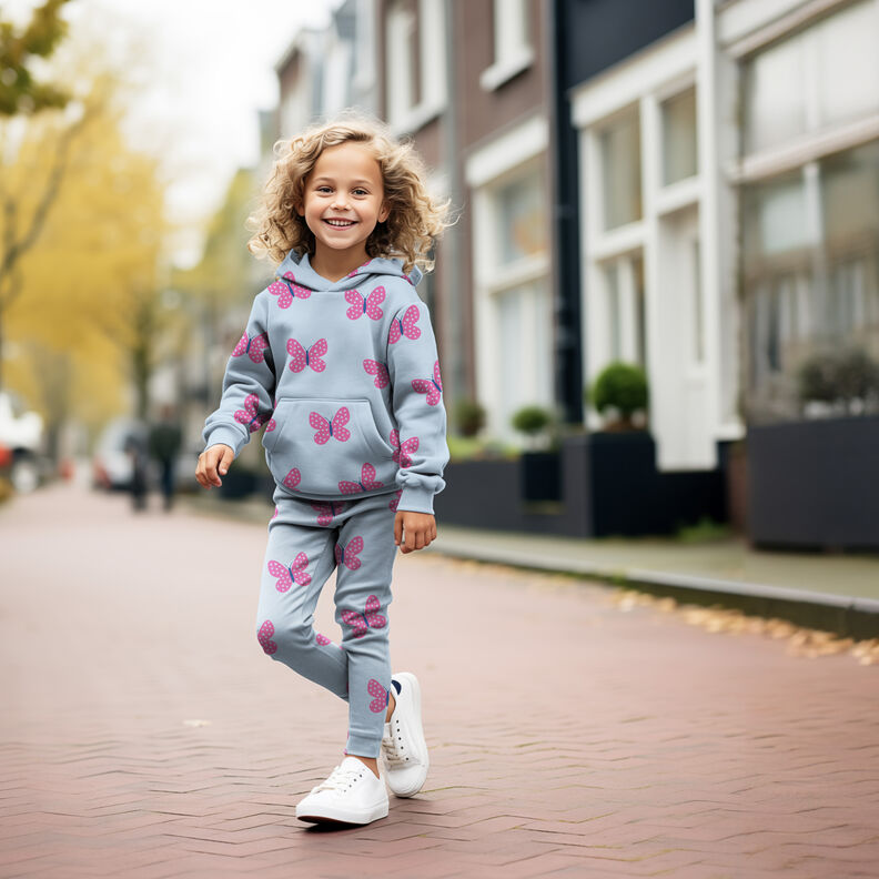 Sudadera Rugosa Mariposas grandes | Poppy Fabrics &ndash; lila pastel/azul lila,  image number 5