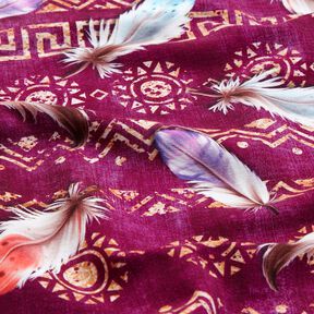 Felpa francesa Plumas bohemias | Glitzerpüppi  – uva/langosta, 