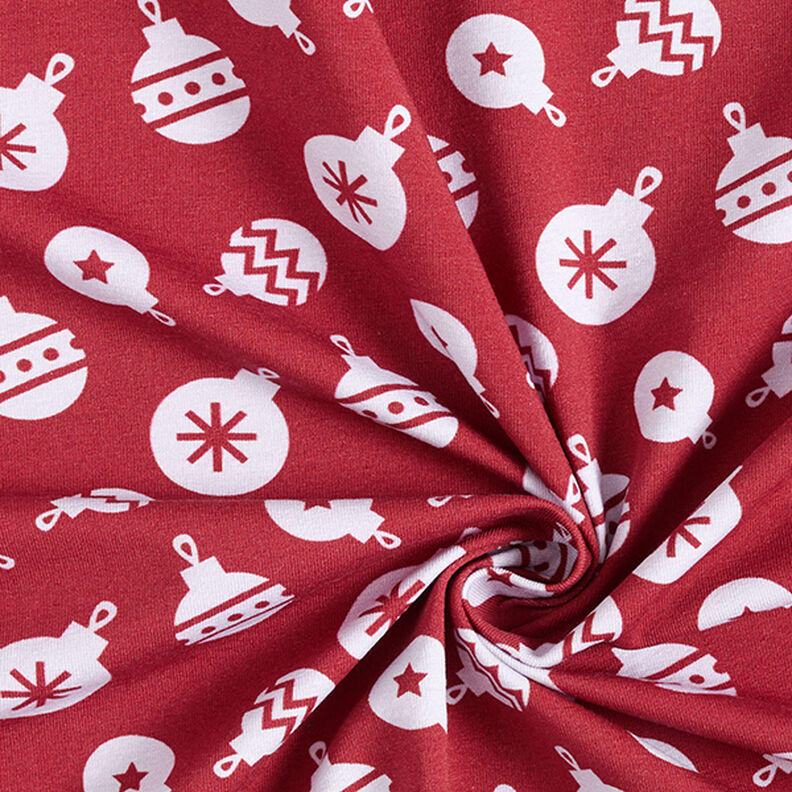 Jersey de algodón con bolas de árbol de Navidad – carmín,  image number 3
