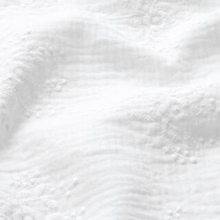 Muselina/doble arruga Zarcillo floral tono sobre tono – blanco, 