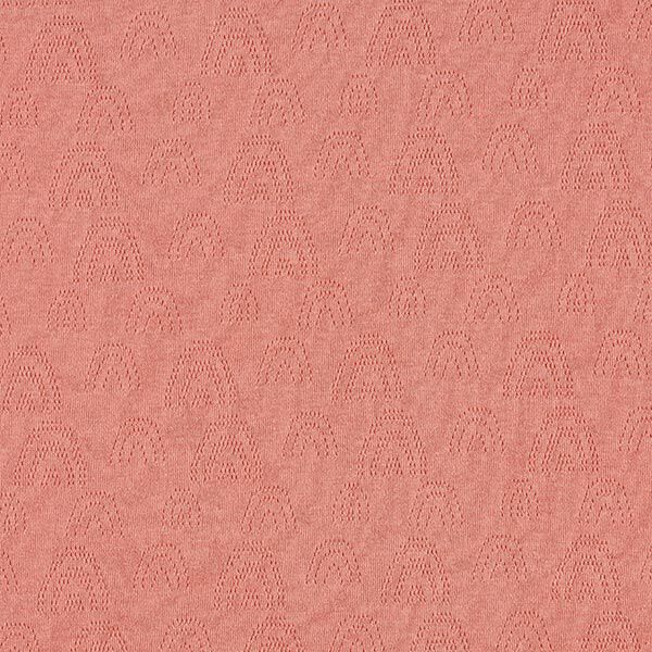 Jersey de punto fino con patrón de agujeros Arcoíris – rosa antiguo – Muestra,  image number 1