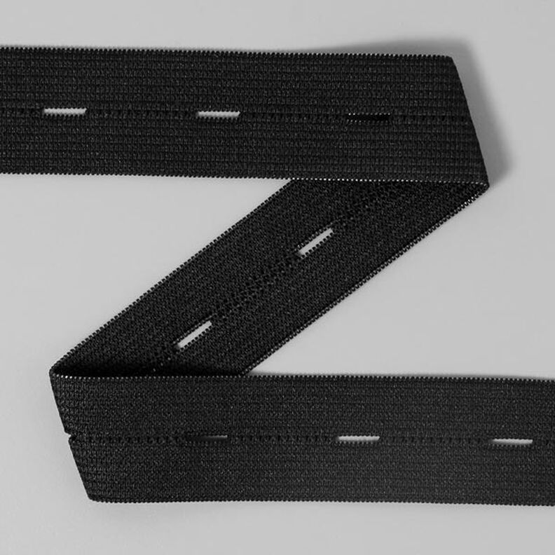 Elástico con ojales 580 – negro | YKK,  image number 1