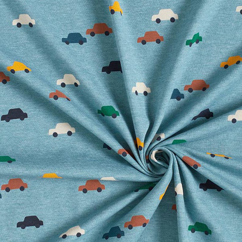 Tela de jersey de algodón Coches de juguete – azul vaquero/naturaleza,  image number 3
