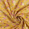 Crepe de gasa con flores y lunares dorados – amarillo curry,  thumbnail number 3