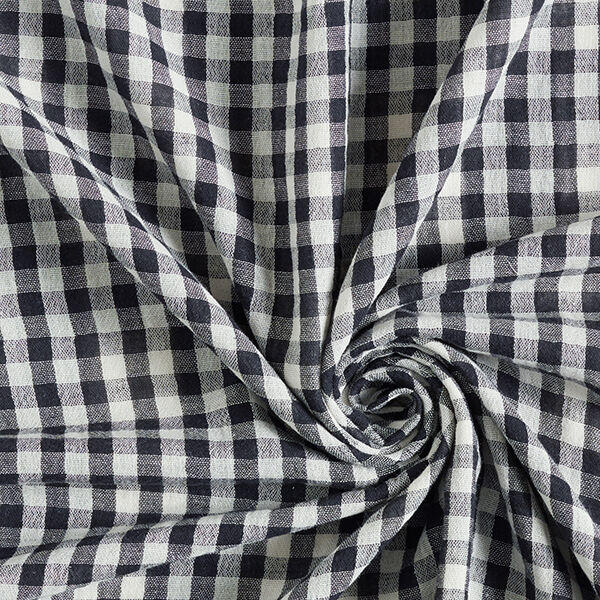 Muselina/doble arruga Patrón de cuadros grandes y pequeños Tela de doble cara – blanco lana/negro,  image number 3