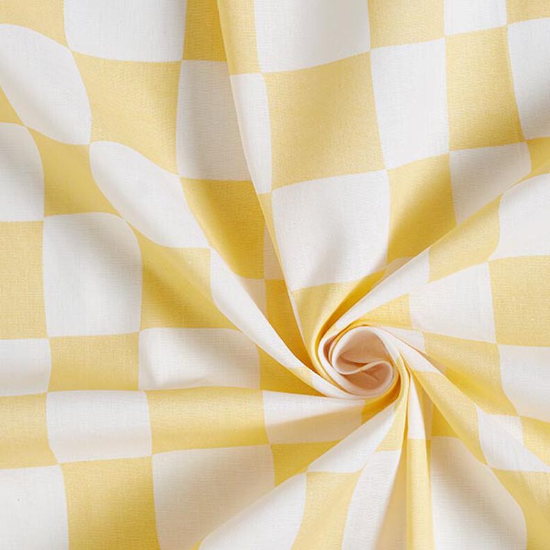 Tela de algodón Cretona Cuadros abstractos – blanco/amarillo vainilla,  image number 3