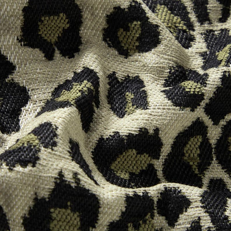 Tela de tapicería Jacquard Lepardo – gris pardo/caqui,  image number 2