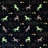 Tela decorativa Unicornios bailando Brilla en la oscuridad – azul océano/rosa,  thumbnail number 13