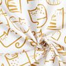 Tela de algodón Cretona Bocetos de gatos – mostaza/marfil,  thumbnail number 3