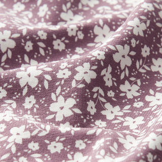 Tela de jersey de algodón Flores bicolor  – rosa viejo oscuro, 