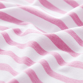 Tela de jersey Piqué Rayas – blanco/pink, 