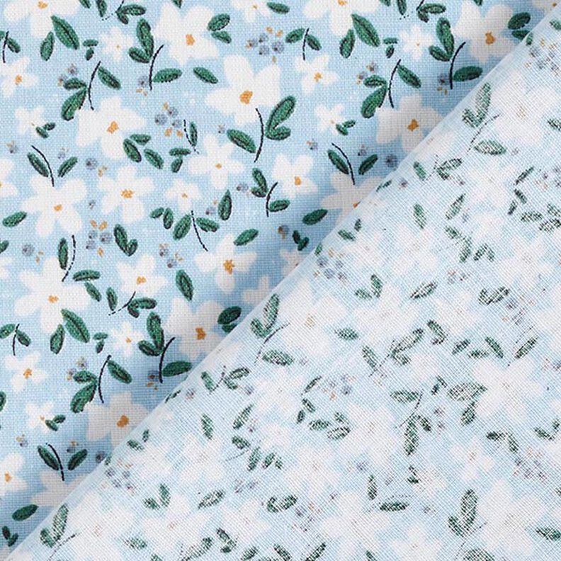 Popelina de algodón orgánico con flores delicadas – cielo azul,  image number 4
