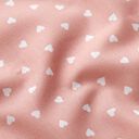 Popelín de algodón orgánico corazones esparcidos – rosa antiguo, 