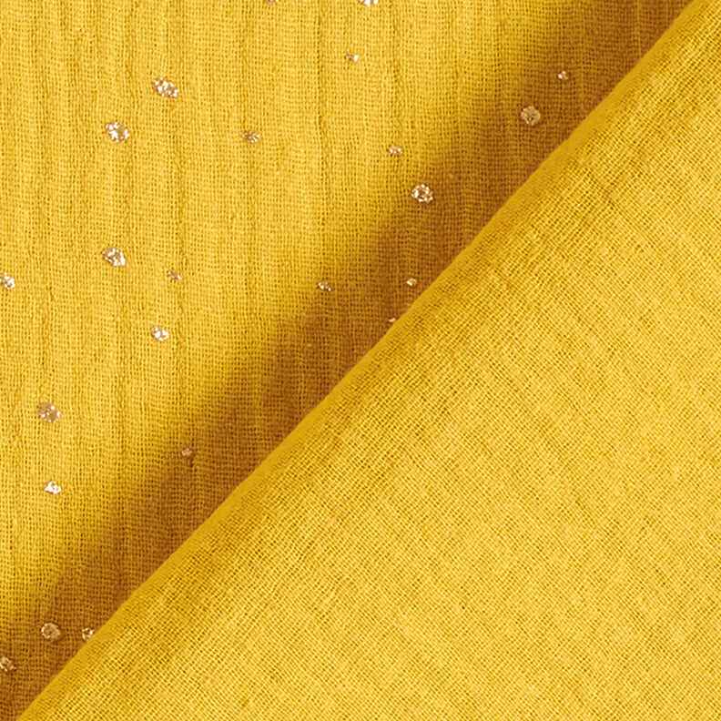 Muselina de algodón con manchas doradas dispersas – curry/dorado,  image number 4